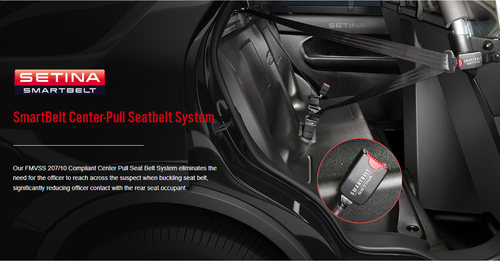 Setina Prisoner Transport Seating Solutions, Full Replacement Seating, Optional SmartBelt Center-Pull Electronic Seat Belt System, For 2011-2023 Dodge Charger